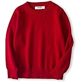 ACESTAR Boys and Girls' Uniform Cotton Crew-Neck Sweaters Long Sleeve Pullover Knit Sweater