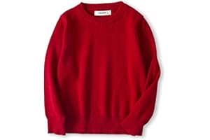 ACESTAR Boys and Girls' Uniform Cotton Crew-Neck Sweaters Long Sleeve Pullover Knit Sweater