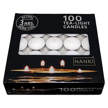 Nanki Trades Wax Tea Light Candle (White, Set of 100)