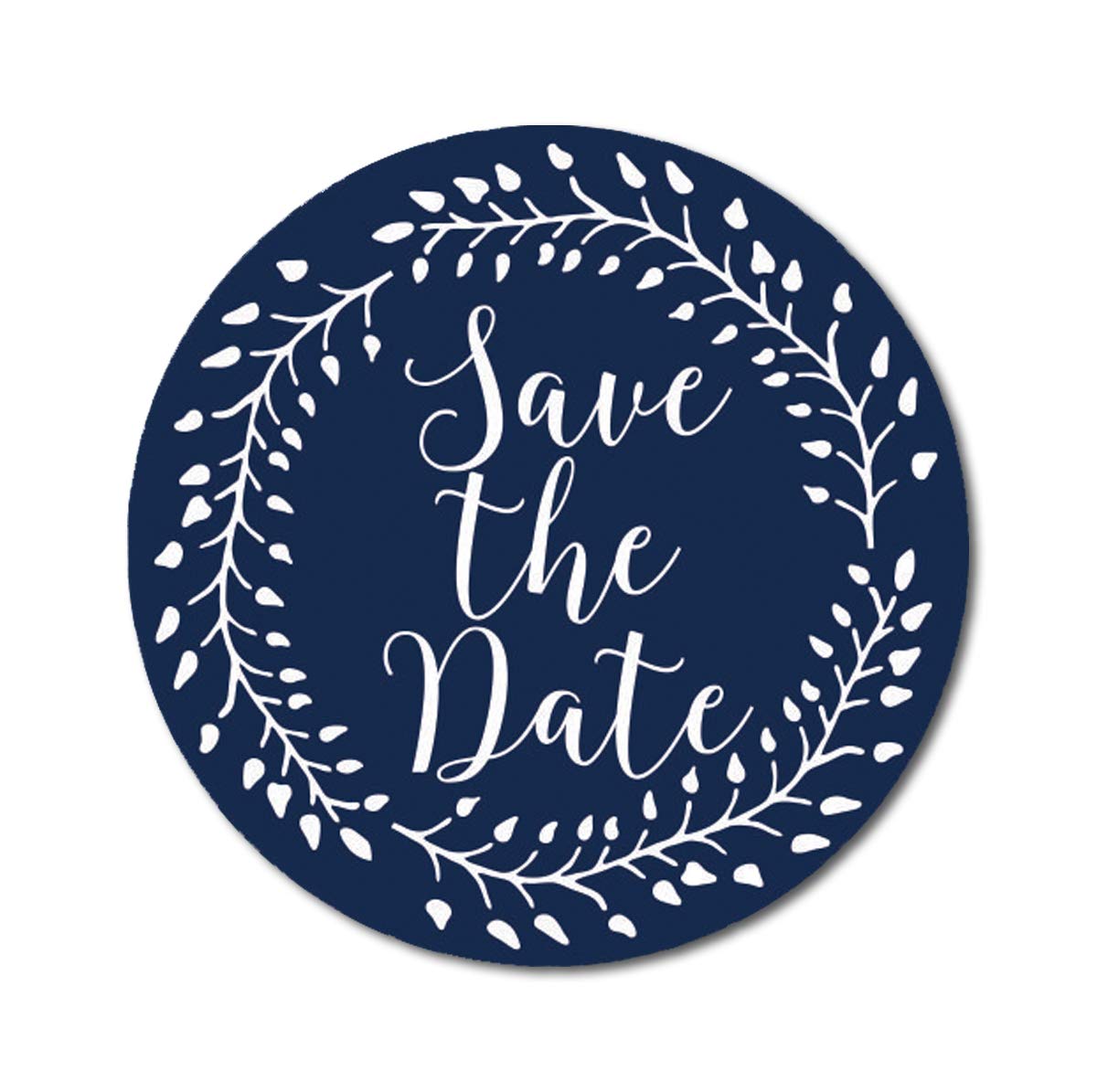 Darling Souvenir Blue Round 1.6 Inches Vines Border Save The Date Stickers Non Customized Gift-45 Pcs