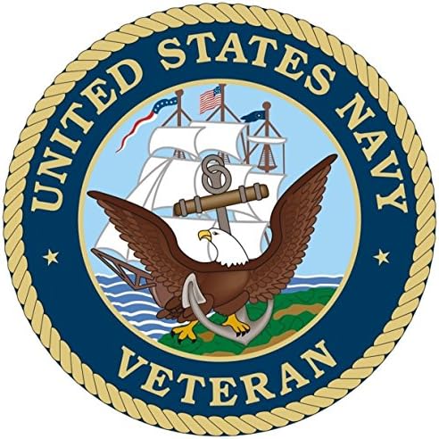 1 Set Eloquent Modern United States Navy Veteran Sticker Sign Military Outdoor Doors Size 3.5" x 3.5"