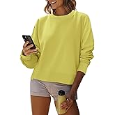 KISSMODA Cropped Sweatshirts for Women Crewneck Oversized Shirts Casual Loose Long Sleeve Pullover Tops 2025 Fall Clothes