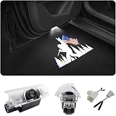 2 PCS LED Car Door Logo Lights Compatible for 4Runner Tundra Sequoia Venza Land Cruiser Courtesy Projector Laser Welcome Light Puddle Lamp Car Accessories (for Toyo- USA Flag)