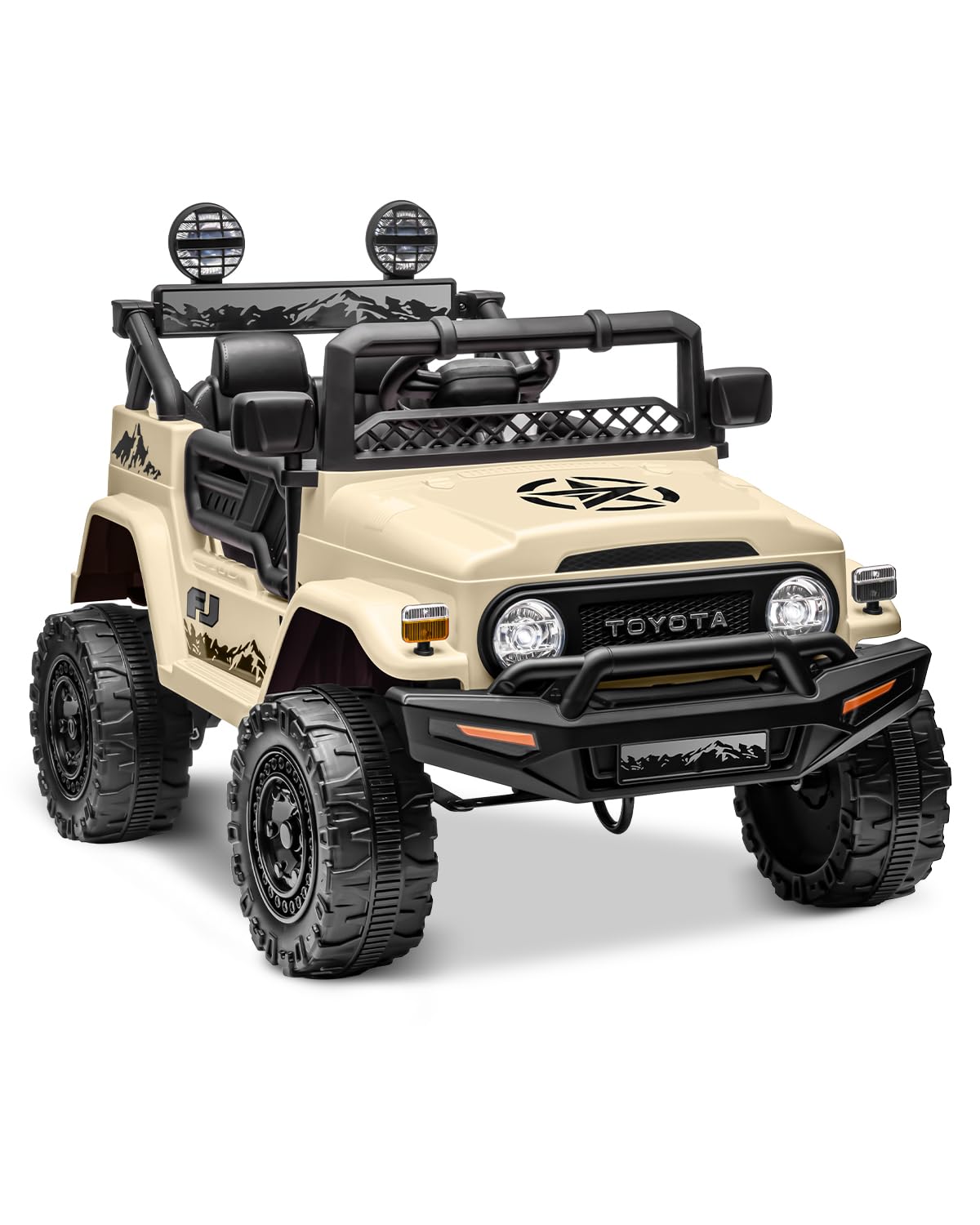 Photo 1 of Forever Source 12V Kids Ride On Car, Licensed Toyota FJ40 Electric Car for Kids with Remote Control, Ride on Toy with LED Light, 3 Speeds, Music, Khaki