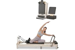 VEVOR Pilates Reformer, Pilates Workout Machine for Home Gym Studio Use, Pilates Bed with Dual Resistance- Spring & Cord, Ref