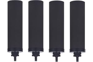 FACHIOO NSF/ANSI 42&372 Certified Water Filter, Replacement for BB9®-2 Black Activated Carbon Filters, Gravity Water Filter System, Black Purification Elements, Pack of 4
