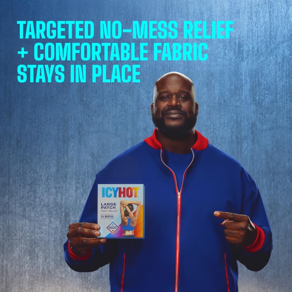 Icy Hot Medicated Patch Extra Strength Pain Relief Patch for Back or Large Area, 5 Count