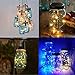 6 Pack Mason Jar Lights, 10 LED Solar Warm White Fairy String Lights Lids Insert for Garden Deck Patio Party Wedding Christmas Decorative Lighting Fit for Regular Mouth Jars
