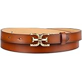 Sam Edelman womens Double-e Plaque Logo Buckle Skinny Fashion Trouser Belt