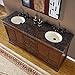 Silkroad Exclusive HYP-0715-BB-UIC-72 Baltic Brown Granite Stone Top Double Sink Bathroom Vanity Cabinet, 72