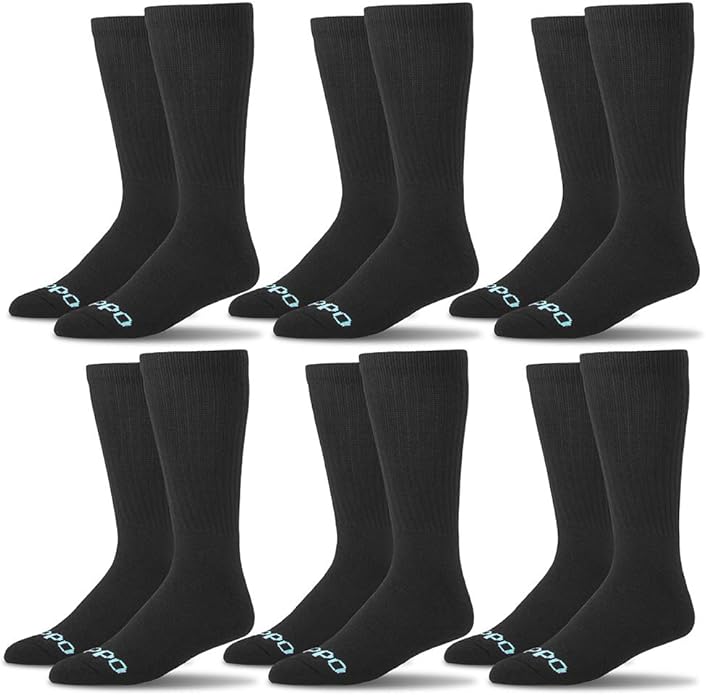 Oddball Men's Crew Socks XXL (Men's Size 1418) (6Pack) Black Size