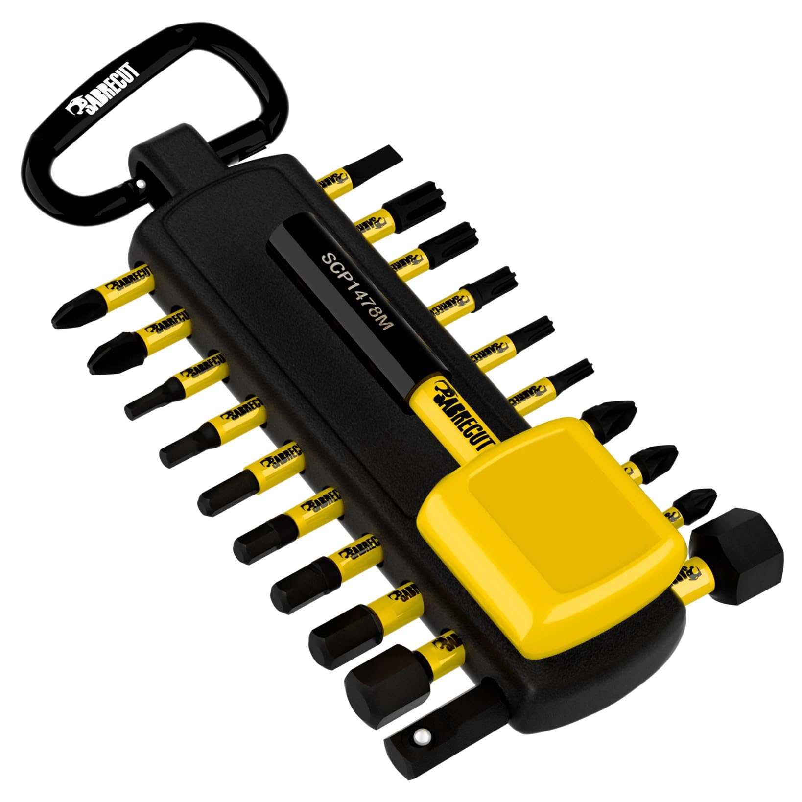 21 x SabreCut MRSCB01 78mm Magnetic Impact Bit Holder with 20 x 32mm Bits Phillips PH1 PH2 Pozidriv PZ1 PZ2 Torx T10 T15 T20 T25 T30 Hex HX H2 H2.5 H3 H4 H5 H6 H8 H10 Slotted SL4 Square Drive Adapter