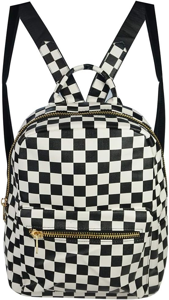 black backpack purse with gold zipper