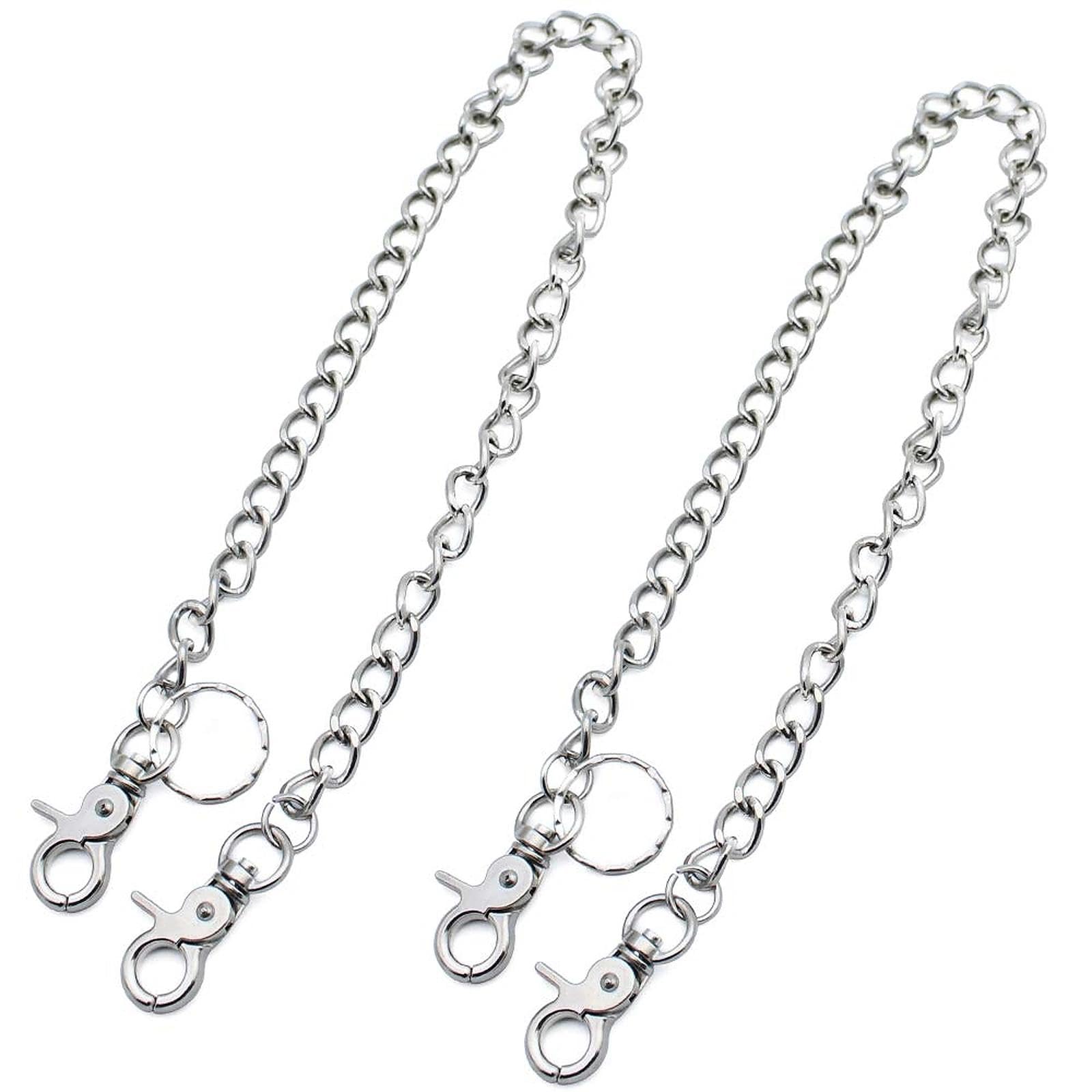 KingYH 2 Pack 54cm chain for Jeans Pants Pocket Chain Wallet Clips with Key Ring for Men and Women Fashion Hip Trouser Decoration Keys Wallet Clothes Accessories