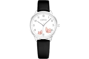 CIVO Womens Watch, Womens Wrist Watches Waterproof Analog Quartz Watch Leather Strap Fashion Simple Elegant Ladies Watches fo