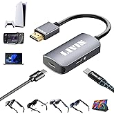 LIVIN HDMI to USB C Adapter Portable Monitor, AR Glasses XREAL One、Air 2 Pro/VITURE Pro/RayNeo Air 2s/Rokid, 【4K@60Hz+PD Port