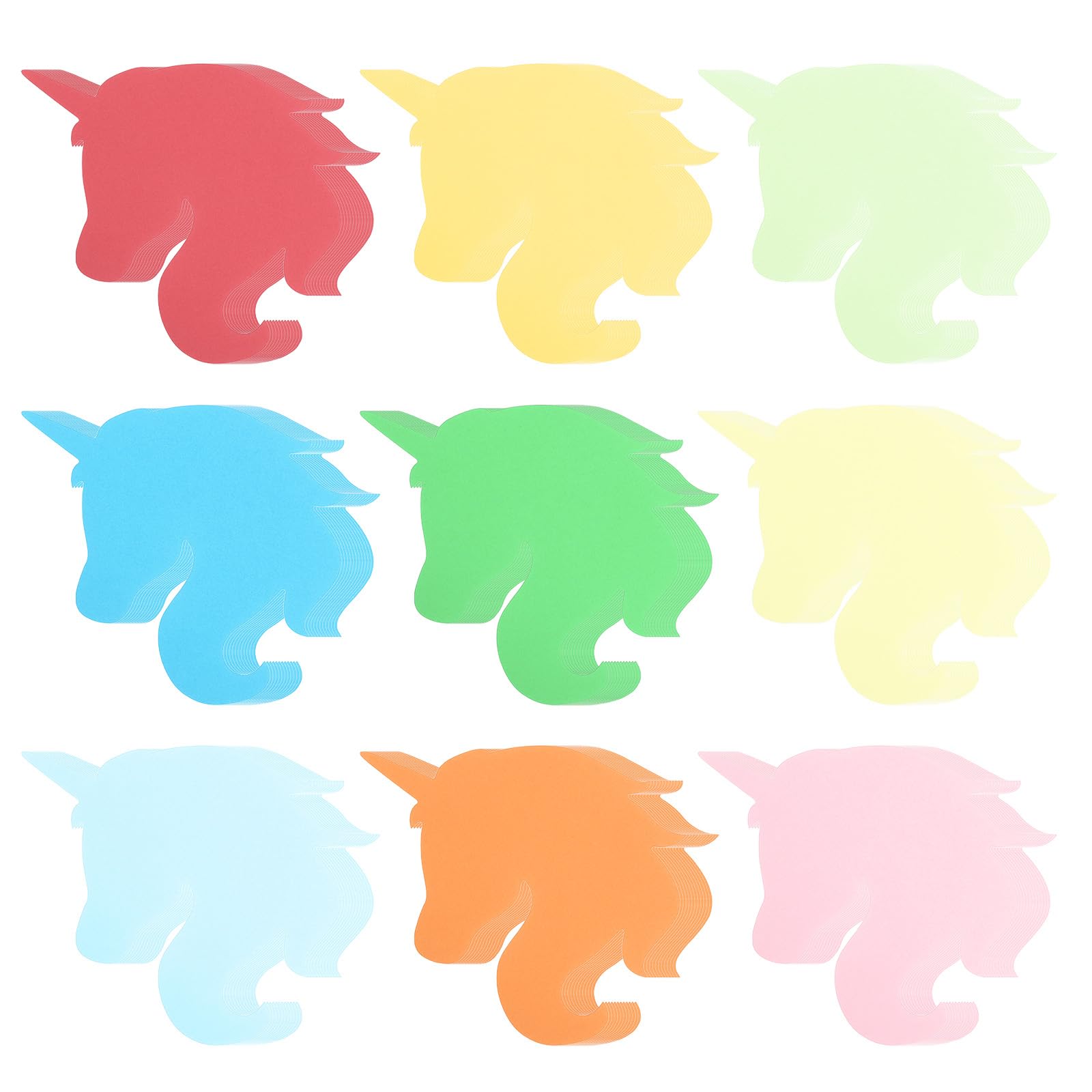 PATIKIL Bulletin Cutouts Paper, 180 Pcs Single Horn Horse Shaped Bulletin Board Paper Cut Outs Decorations for Classroom DIY Crafts Projects Party Supplies, Multicolored