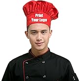 Nsteky Personalized Custom Chef Hat Adjustable Elastic Baker Kitchen Cooking Chef Cap Breathable