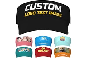 Naispanda Custom Visor Hat for Men Women - Personalized Sun Visor Cap with Photo Text