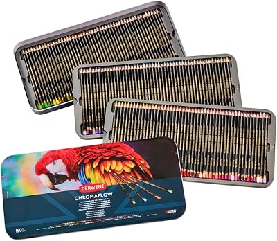 Derwent Chromaflow Pencils 150 Set in Tin 3.5mm Core Premium Blendable