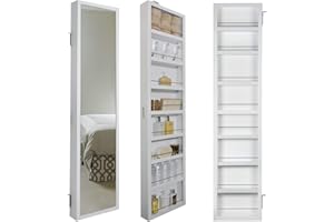 Cabidor Deluxe Mirrored Behind The Door Adjustable Medicine Cabinet, Kitchen & Bathroom Storage Cabinet