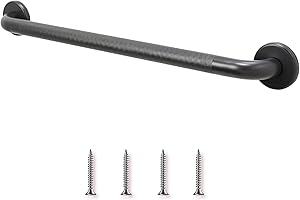 GRAB BAR SPECIALISTS 32” Shower Handle Knurled Grip | 304 Stainless Steel Grab Bars for Bathtubs and Showers | Oil Rubbed Bronze ADA Standard Hand Rails for Seniors, Children, Injured People | Supports Upto 400lbs