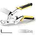 O’Shine PVC Pipe Cutter, Cuts Up To 1-5/8“, Heavy Duty Ratchet PVC PEX Pipe Cutter Tool, Conduit Plastic Hose PEX PVC PPR Plumbing Pipe Cutters, An Extra Blade & Hex Key Included