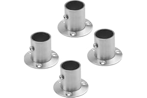 Antrader Closet Rod Flange,1 Inch Dia. Adjustable Socket Bracket Stainless Steel Support Holder for Pipe, 4-Pack