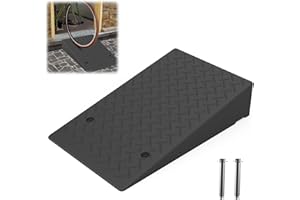 THOOUM Rubber Threshold Ramp 7.09 Inch Rise, Wheelchair Rubber Door Ramp with Non-Slip Surface, Home Step Ramp with Channel for Wheelchairs/Cars/Scooters(1PCS, 2200LBs Loading)