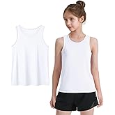 Auranso Girls Tank Tops Racerback Sleeveless UPF 50+ Quick Dry Kids Athletic Shirts Sports Dance Workout Tops