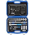 GEDORE 69-piece Socket spanner set, 1/4" + 1/2", Tool, Sockets ratchet bits, for carmotive, 19 BMC 20, Blue
