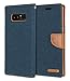 GOOSPERY Canvas Wallet for Samsung Galaxy Note 8 Case (2017) Denim Stand Flip Cover with 4 Gifts (Navy) NT8-CAN/GF-NVY