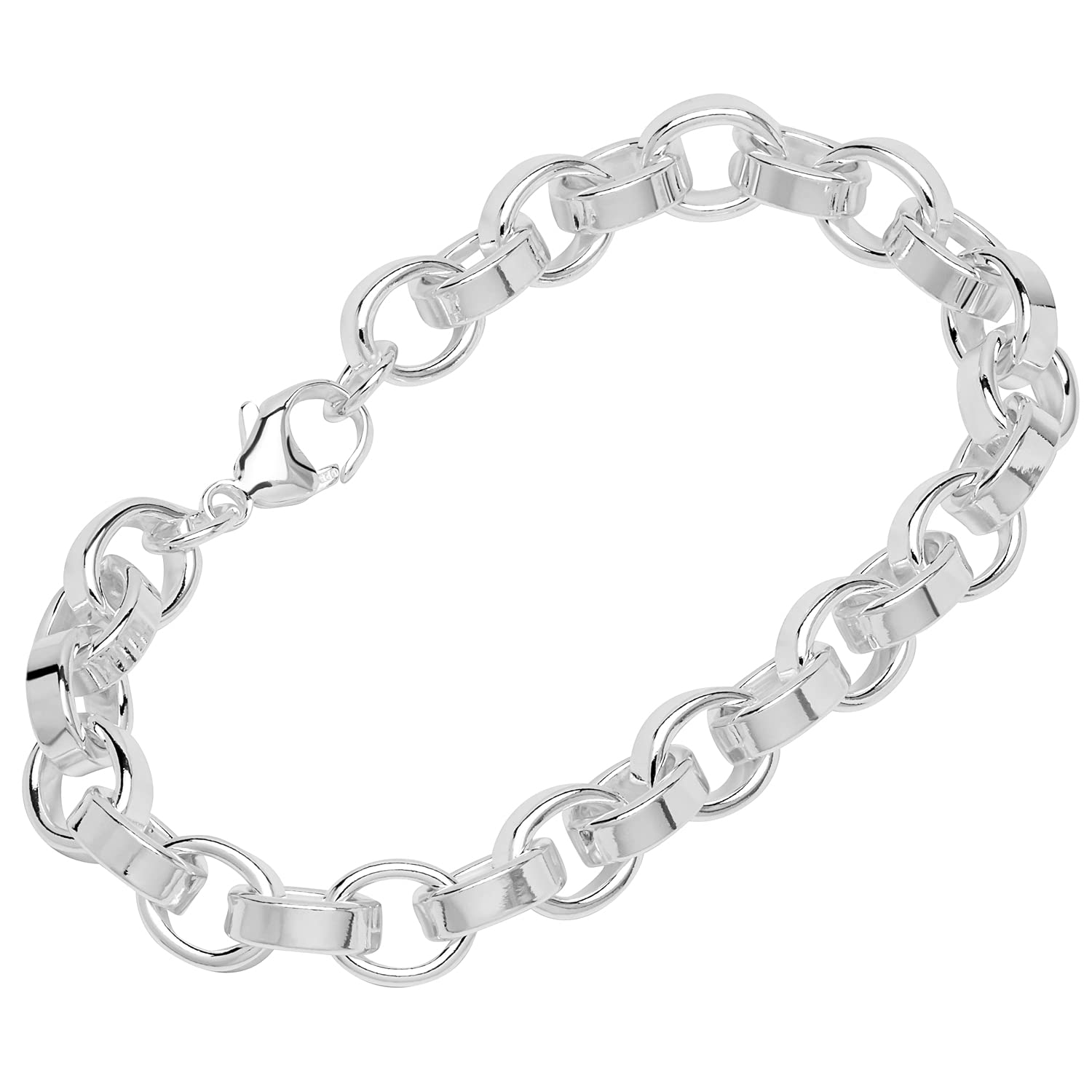 NKlaus bracelet 925 Sterling Silver 22cm anchor chain 4 edge men bracelet chain massive 12736