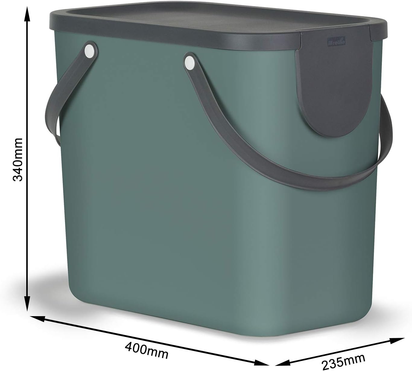 Rotho Indoor Recycling bin from Rotho Albula - 1024905092, Green, 25 l (40.0 x 23.5 x 34.0 cm), 25l (40,0 x 23,5 x 34,0 cm) - Image 5