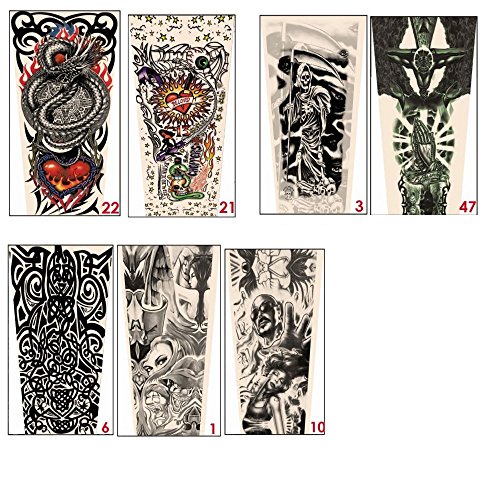 3 Pair(6pcs Tattoo Arm Sleeve Cover Cycling Sun Protective Uv Cover Arm Sleeves(34 design)