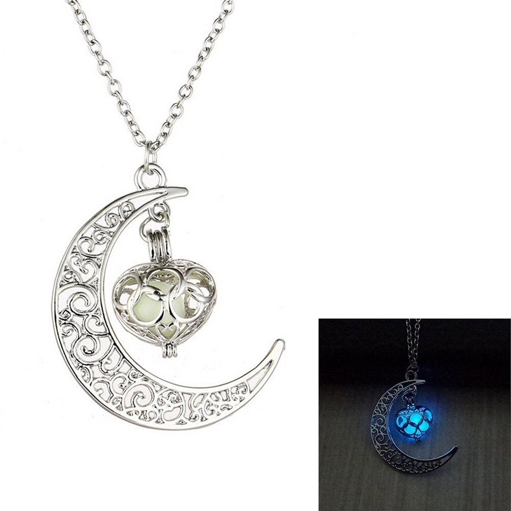Nummbley Hollow Out Olympic Noctilucent Heart Moon Pendant Necklace 13 61t0ebWcrBL