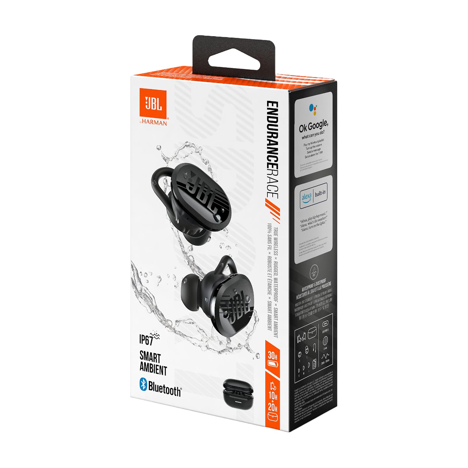 JBL Endurance Race 2, True Wireless Bluetooth-In-Ear-Kopfhörer, 48 h Akkulaufzeit, IP68 staub - und wasserdicht, Noise-Cancelling, JBL Pure Bass Sound, Smart-Ambient-Technologie, Sport-Modus, Schwarz 5
