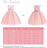 URAQT Unicorn Costume for Girls Pink Yellow 140cm Dress Necklace Headband view 7