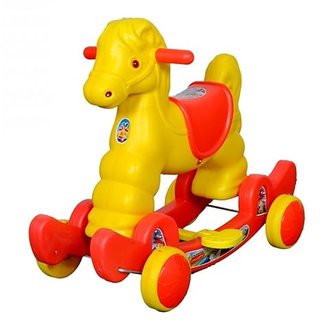 eHomeKart Rocking Horse Ride On for Kids - MURPHY Deluxe 2-in-1 Musical Horse Rocker cum Ride On Toy - IDEAL AGE - 1 Year to 3 Years, Weight Supported - Upto 25 KG