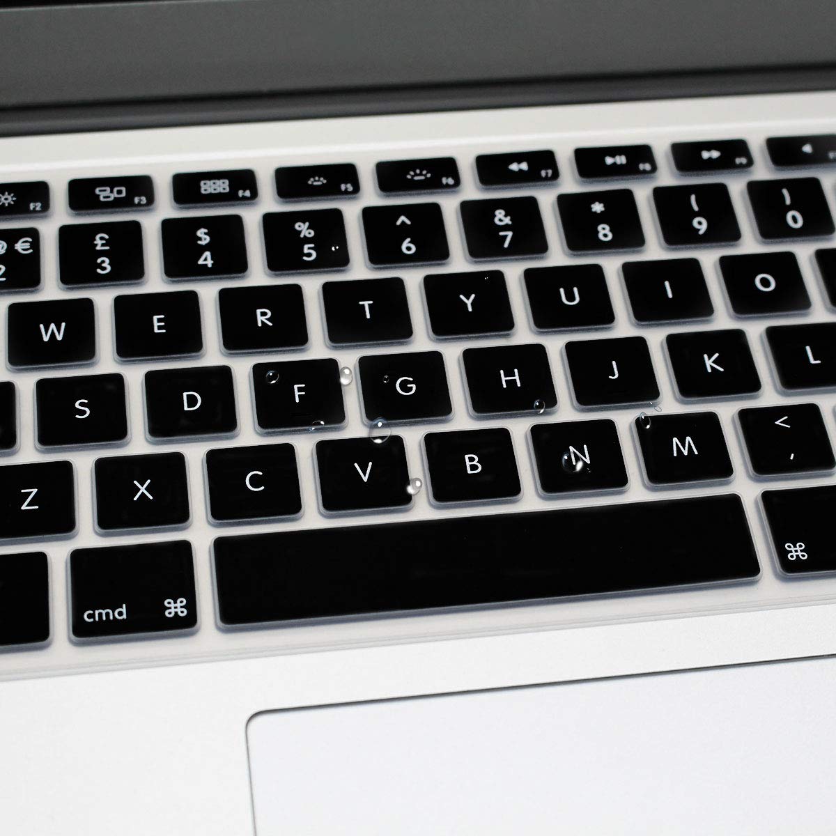 HRH EU/UK English Letter Silicone Keyboard Skin Cover Shield for Apple