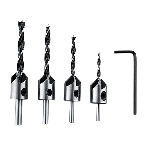 Generic New Professional Countersink Drill Bit Set Reamer Woodworking 5 Flute Chamfer 3mm-6mm Carpentry DIY