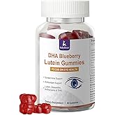 Lutein and Zeaxanthin Gummies Supplements Support Eye Health, 9 in 1 with Vitamin E and C, B-carotene, DHA, Zinc, Anthocyanin (Blueberry Extract), Complex Probiotics, Non-GMO, Gluten Free I 60 Gummies