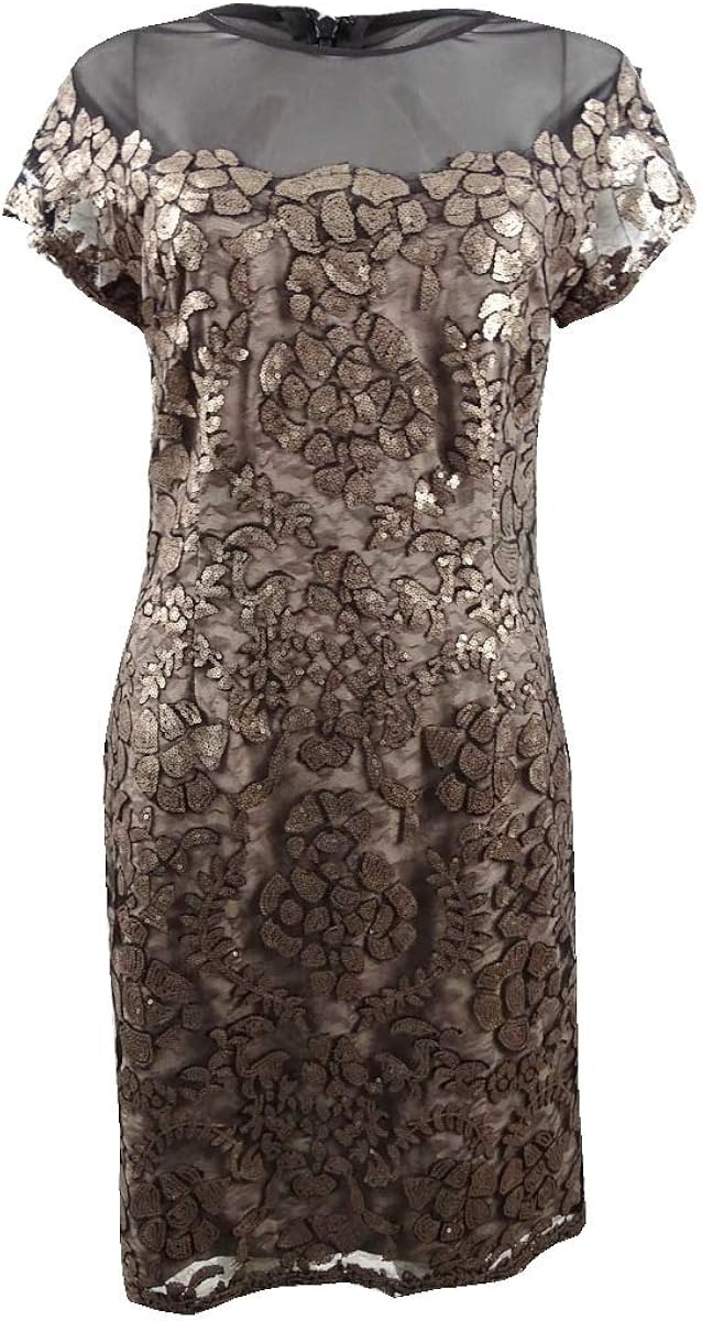 short sleeve sequin sheath dress