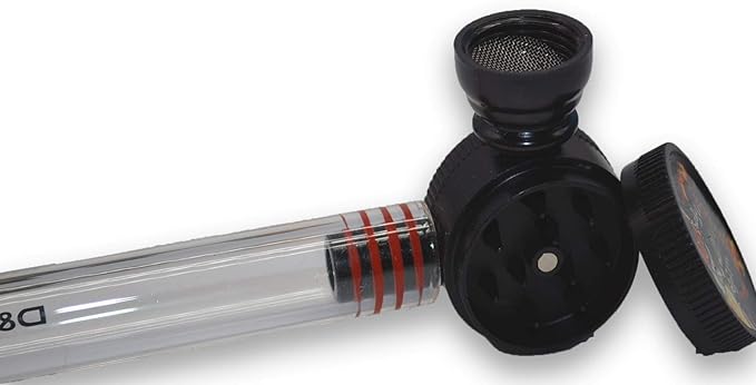 GYD Smoker Glas-Pfeife Grawum Grandalf Glas Pfeiffe - Krätergrinder Goa Festival mit Motiven Pipe Tabako