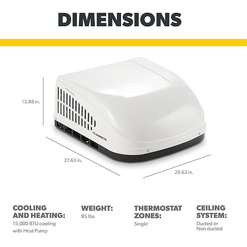 Dometic 9105304480 Brisk II Evolution Air Conditioner with Heat