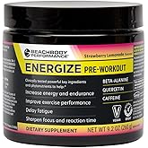 BODi Energize Pre Workout Powder - Beta-Alanine, Quercetin & Low-Dose Caffeine Formula for Enhanced Energy & Focus, Increase Energy & Endurance Supplement, Strawberry Lemonade, 40 Servings