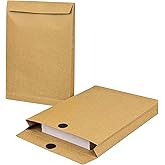Neehows 15 Pack Expandable Large Kraft Envelopes, 9.3" x 13" Big Mailing Envelopes Hook-and-Loop Closure Anti Tear Catalog Envelopes for Business Office Paper Documents File Storage - Brown