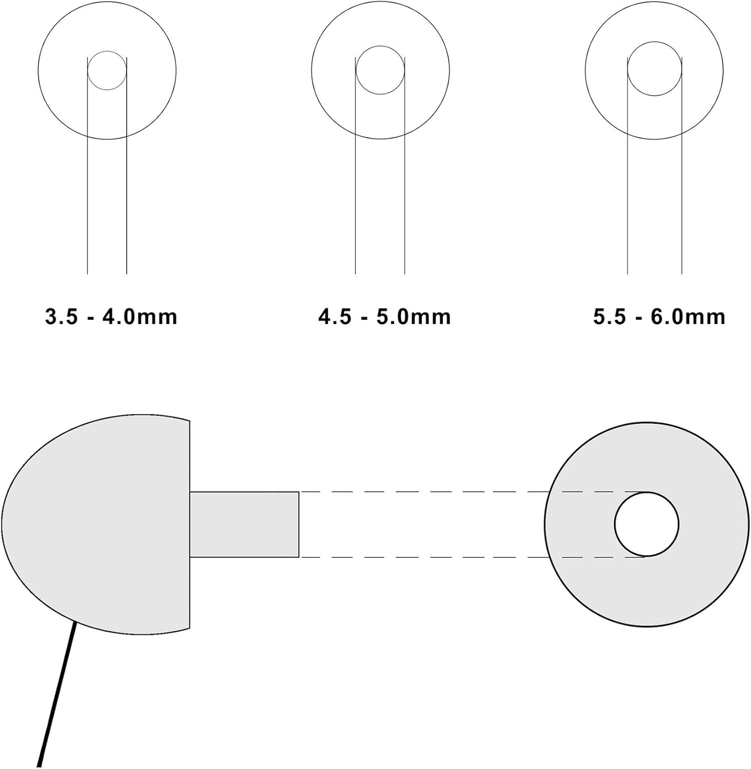 Okuli Set of 12 Memory Foam EarBuds Ear Tips For Earphones (Small, Medium, Large) - 3.5mm, Black, 3.5 - 4.0mm - Image 5