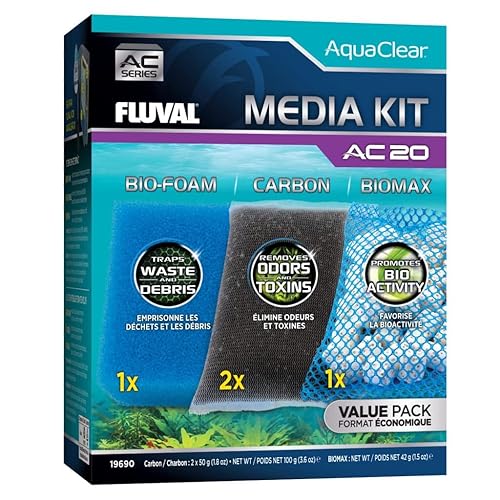 Fluval - Media Maintenance Kit for AC20 Power Filter - for Use in Freshwater & Saltwater Aquariums