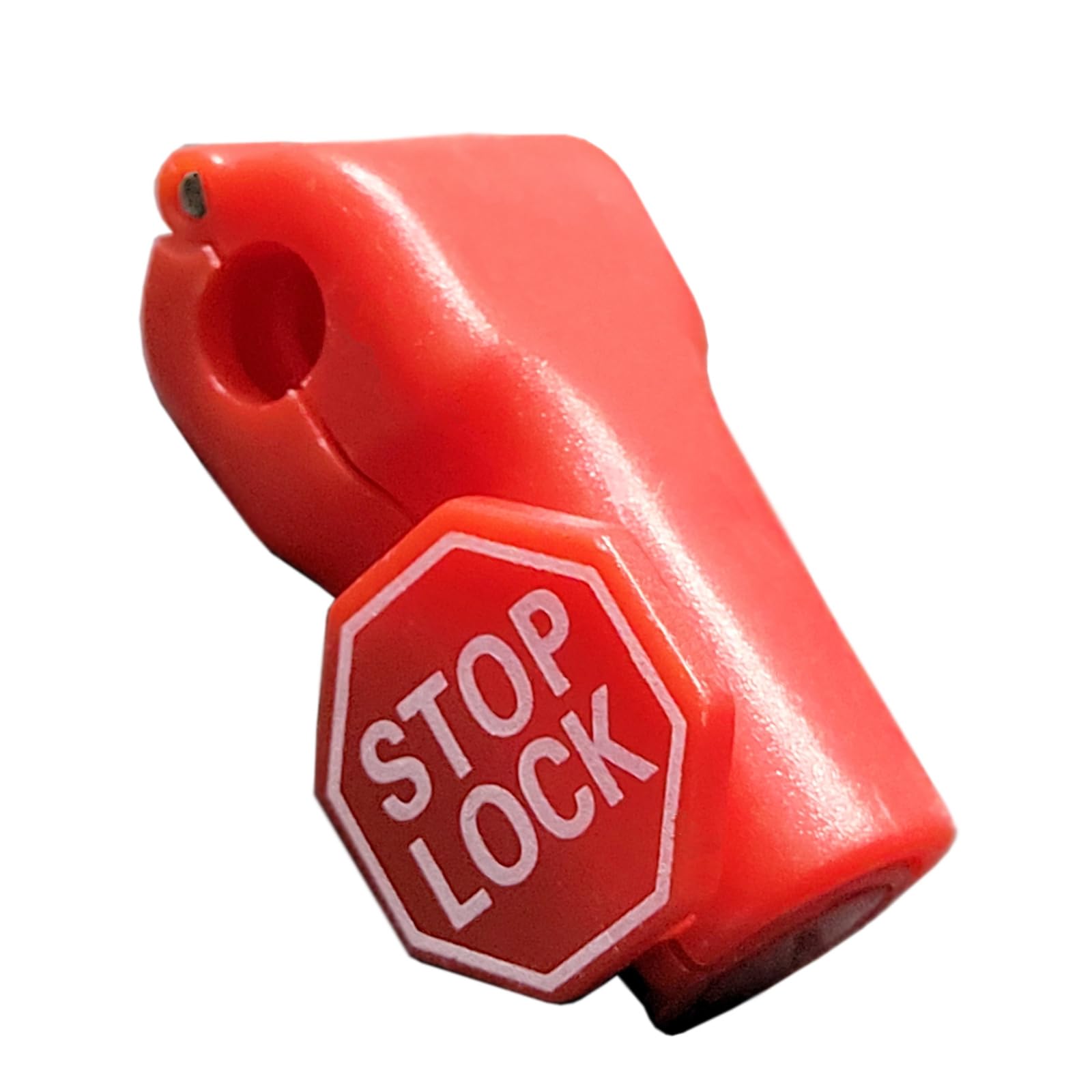 100pcs Red Plastic Stop Locks Anti Theft Peg Hook Locks - 6mm Hook Diameter